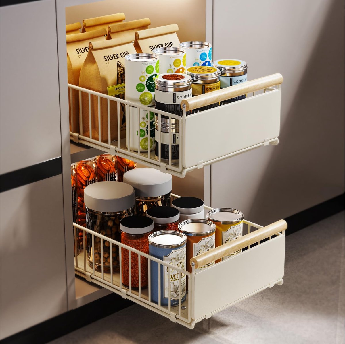Omgoods- Uittrekbare Lade - Hoogwaardig Koolstofstaal - 53 cm diep - 30 cm breed - 16 cm hoog - Lade Organizer voor Keuken/Badkamer