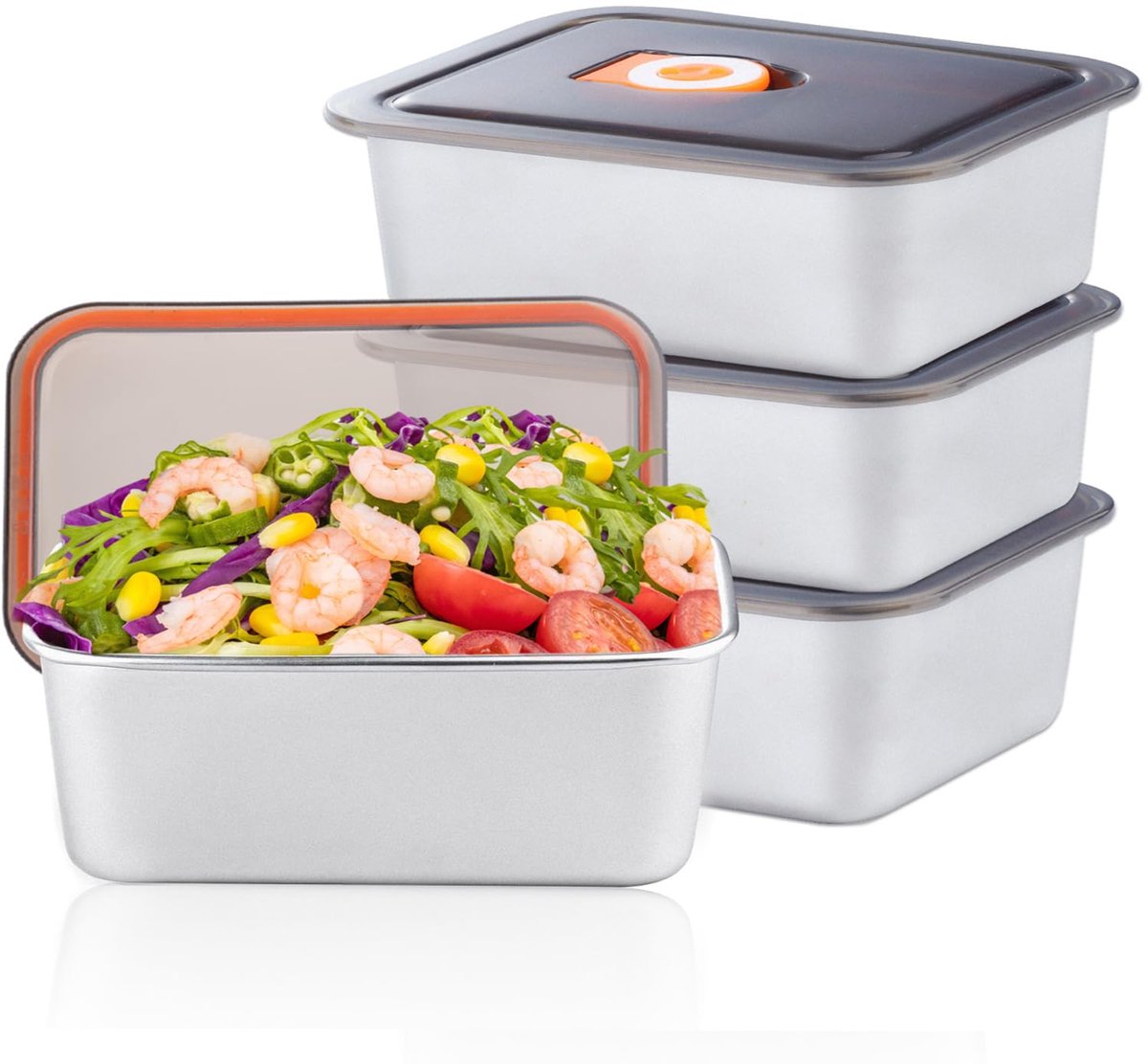 Omgoods - 4 Stuks Voedselopslagcontainers met Deksel - Herbruikbare Snackdozen voor Eten