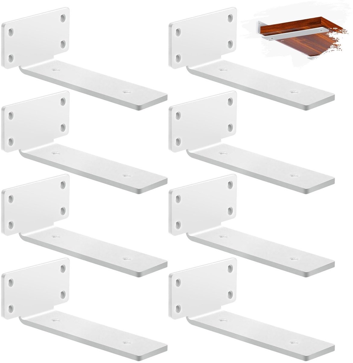 Omgoods - Robuuste Wandplankdragers voor Zwevende Planken (8 Stuks)
