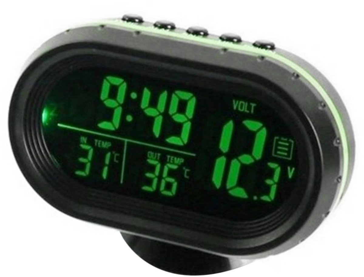 Omgoods- Temperatuurmeter Dubbel - Temperatuurmeter Binnen/Buiten - LED Achtergrondverlichting - Datum/Tijdweergave - Snooze-functie - Nauwkeurige Metingen tot +70 °C - Auto Klok