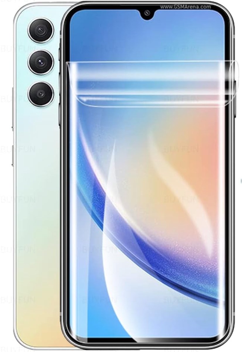 2pcs Hydrogel Film voor Samsung Galaxy A34 5G 6.6" | Flexibele Gelfilm met Hoge Gevoeligheid Schermbeschermer Explosiebewijs HD TPU Display Vingerafdruk-ontgrendeld