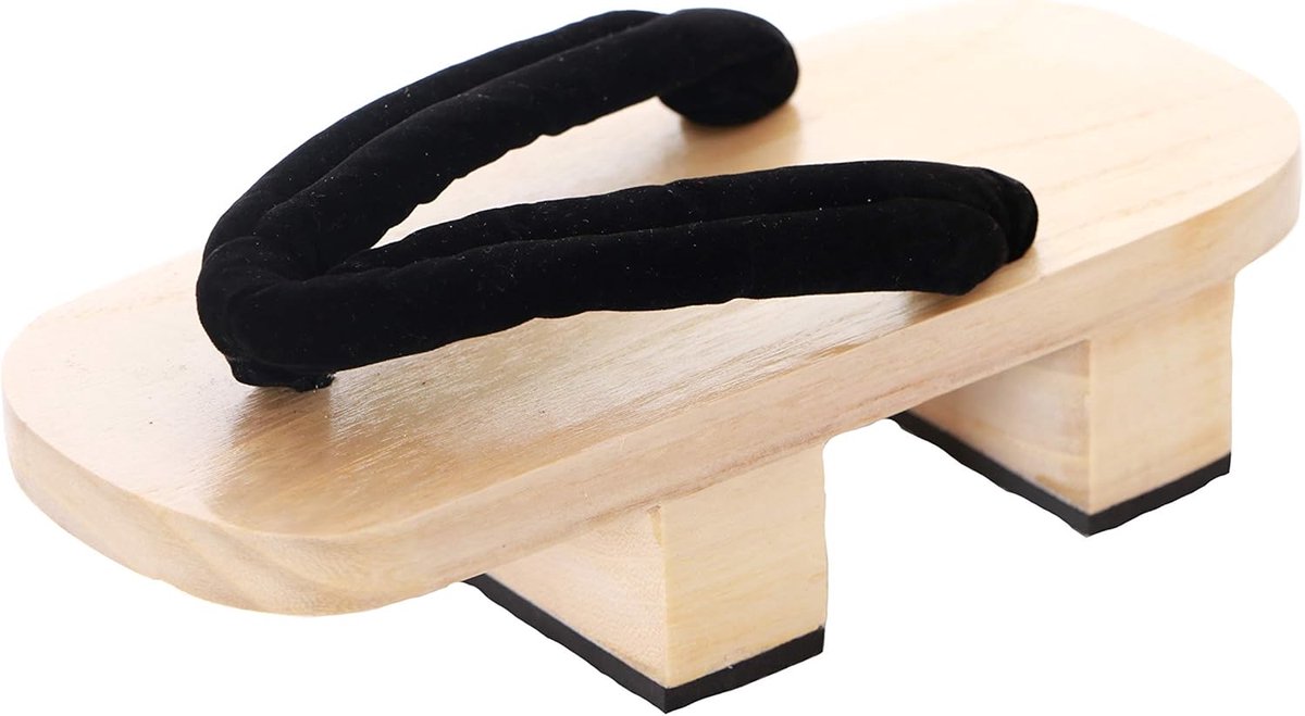 K-G-20-1 zwart licht hout Japan Geta uniseks sandaal met tai sokken kimono geisha kendo samurai