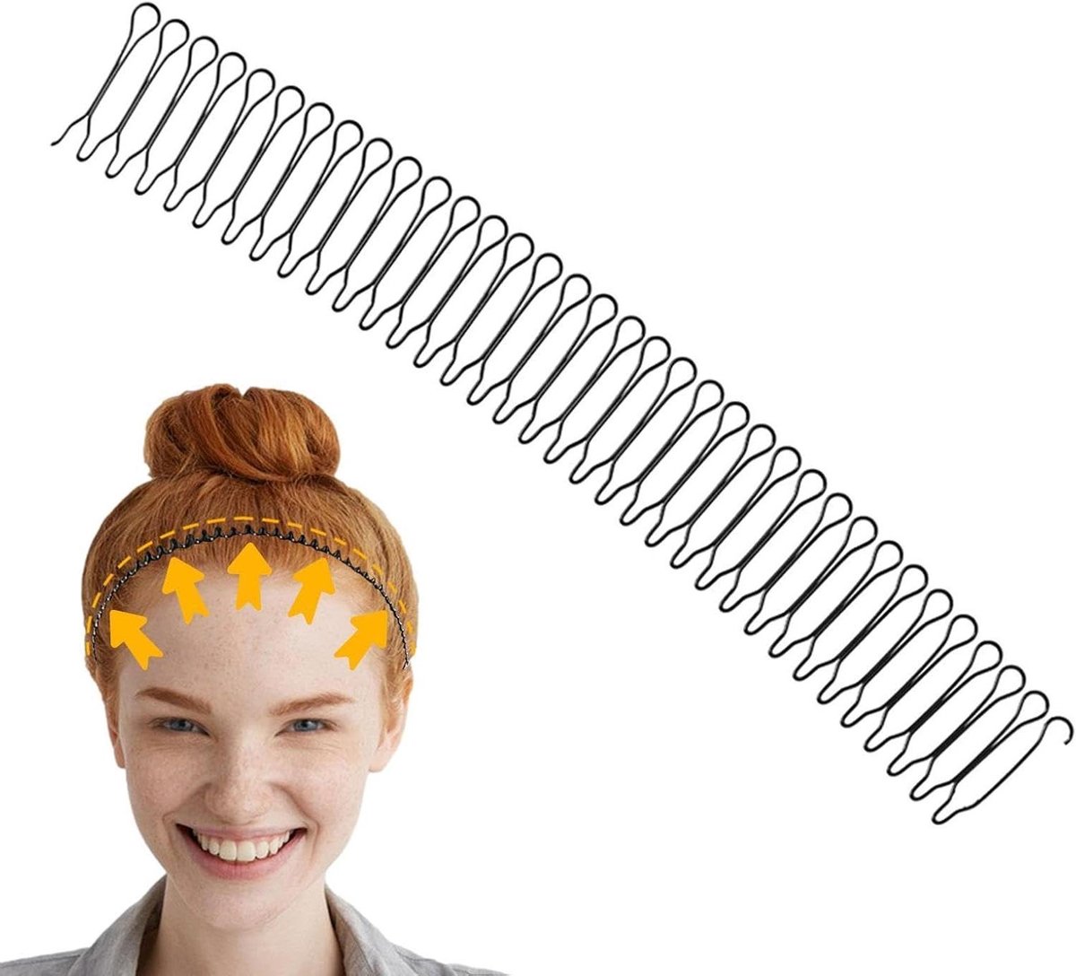U-vorm Haarkammen - Haarstyling Clips - Kapsel Fixeren - Golvend Stabiel Ontwerp - 21x3cm - Zwart