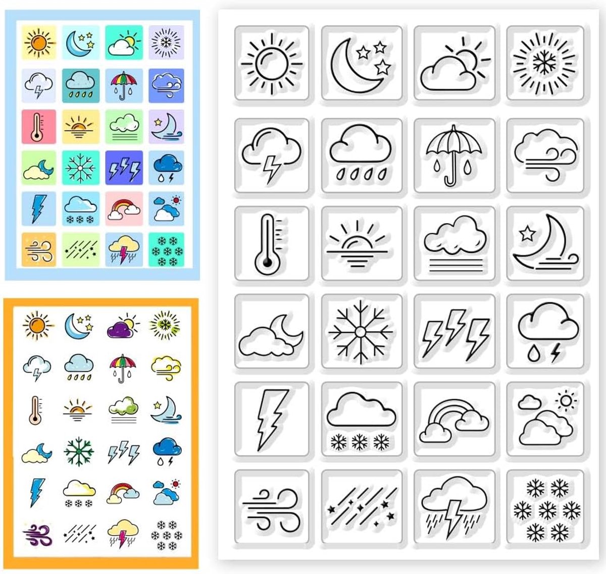 Doorzichtige Siliconen Stempel Mini Weer Siliconen Afdichtingen Stempel voor Kalender Planner Decoratie en DIY Scrapbooking 6,3 x 4,3 inch