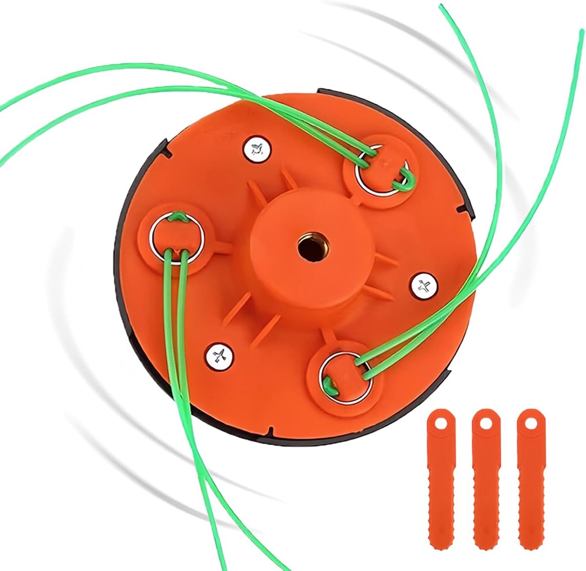 dellyy 2-in-1 grastrimmerkop, universeel, draadkop voor bosmaaier met 3 messen en trimmerdraad, trimmerkop, draadspoel, grastrimmer, maaikop