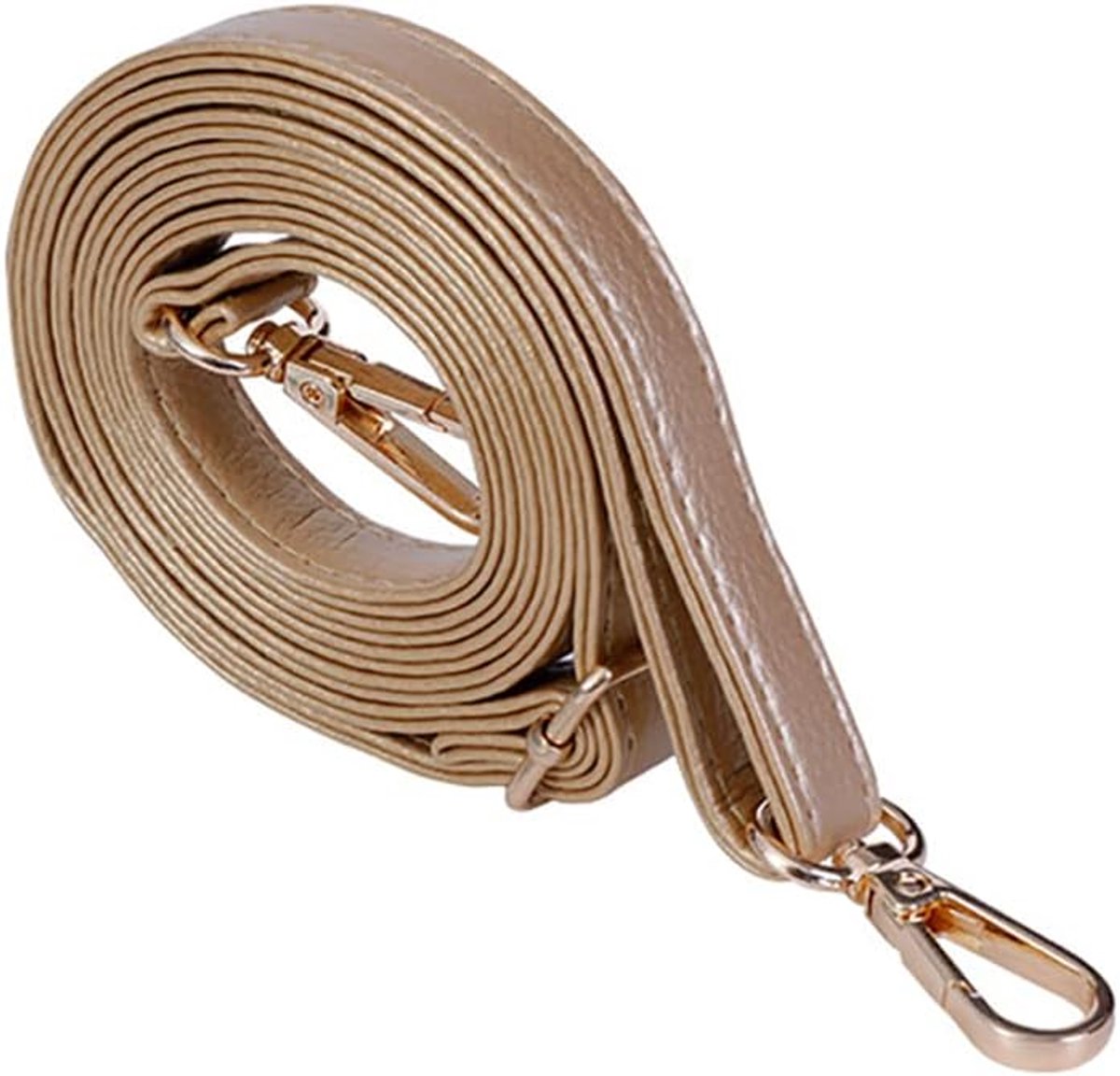 verstelbare schouderriem, lederen schouderriem, breed 1,45 cm, tasriem, lang 140 cm, tasriem, reservetassen, riem, accessoires voor crossbody tas, schoudertas, goud