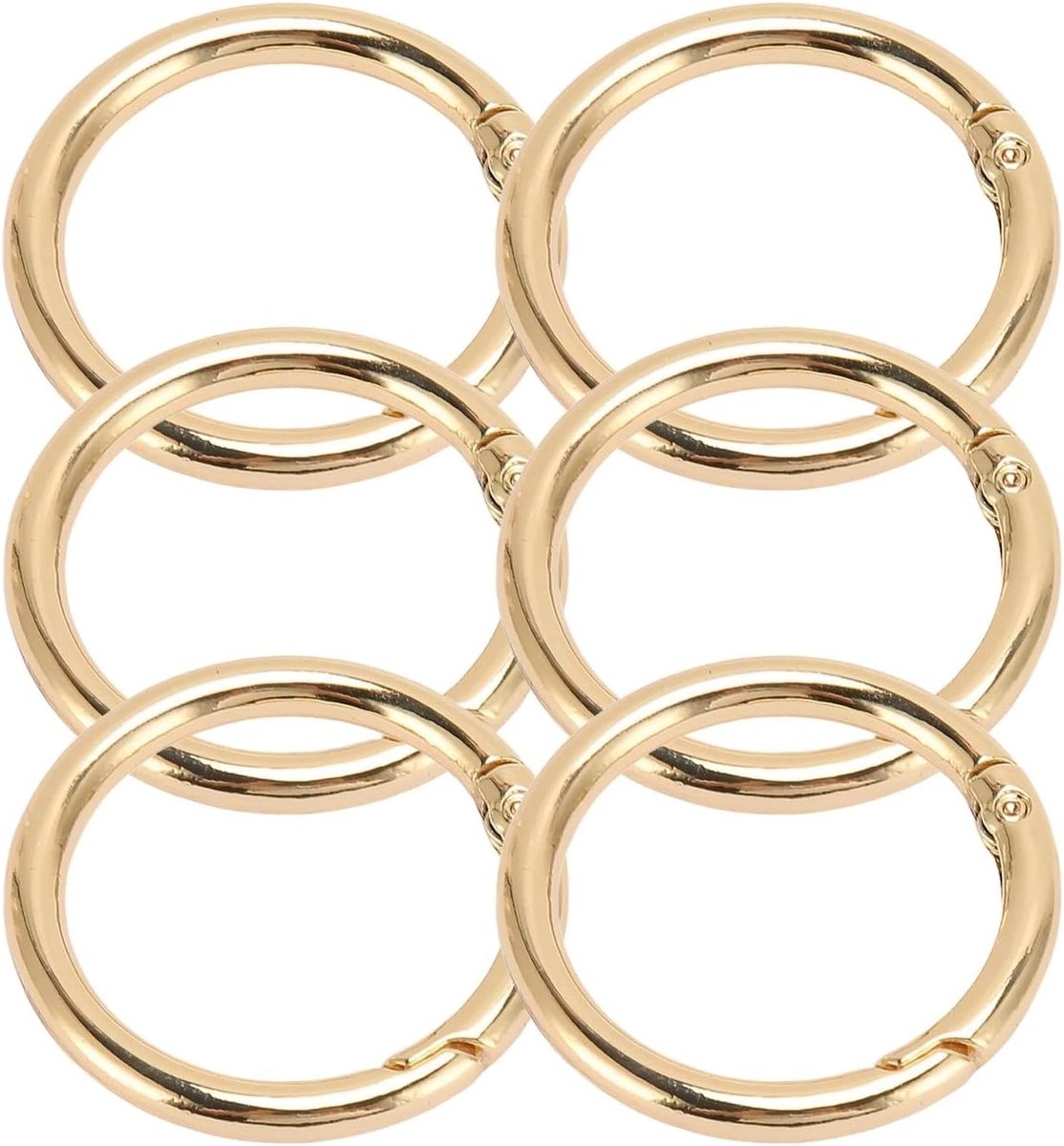 6 Stuks 6cm Buitendiameter Ronde Karabijnhaken, 5cm Binnendiameter | Sleutelring Grote Karabijnhaak, Ronde Metalen Ringen Om te Knutselen, voor Handgemaakte Doe-het-zelf Decoratie, Sleutelhanger