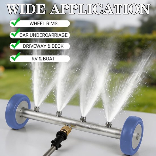 Ondervloerreiniger voor auto, vloerreiniger met 3 verlengbuizen en 1/4 inch snelaansluiting, 4000 psi, voor tuin, camper, trottoir, SUV, stijl i (stijl 2) — afbeelding 4