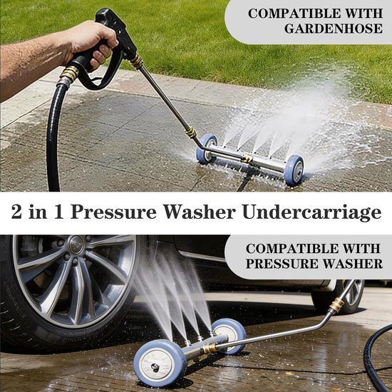 Ondervloerreiniger voor auto, vloerreiniger met 3 verlengbuizen en 1/4 inch snelaansluiting, 4000 psi, voor tuin, camper, trottoir, SUV, stijl i (stijl 2) — afbeelding 5