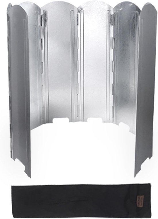 Kampeer Kachel Windscherm - Windscherm Kachel Outdoor - Koken Buiten - Opvouwbaar Lichtgewicht - 40 cm - Zilver — afbeelding 3