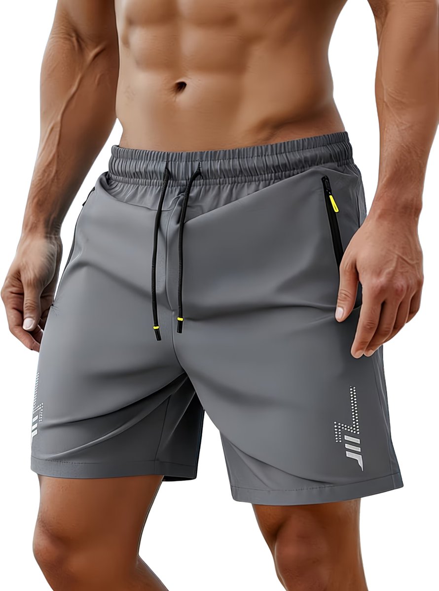 Currero Korte Broek Heren Golfbroek Spijkerbroek met Zakken Volwassenen Jongens Shorts Grijs
