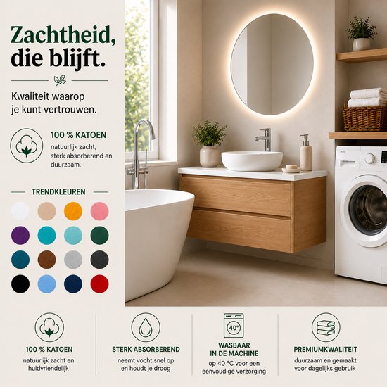 Ensemble de serviettes Komfortec – Set de 8 - 4 serviettes 50x100 cm et 4 draps de bain 70x140 cm - 100 % Katoen - Anthracite et rose