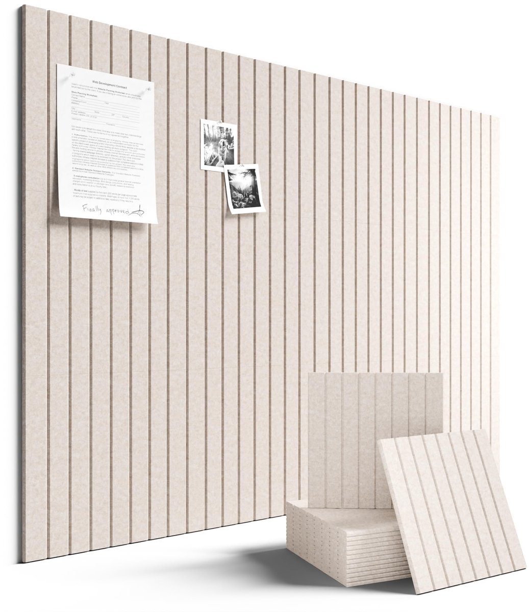 Omgoods - Grote Vilt Prikbord met Verticale Strepen - Decoratief voor Thuis en Kantoor