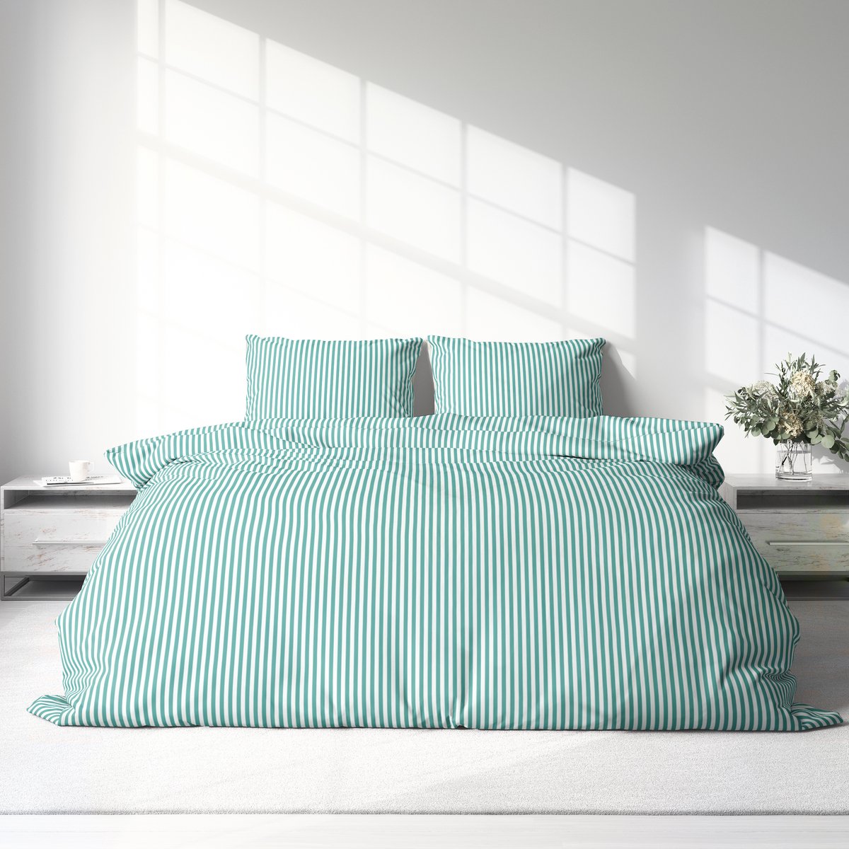 Dekbedovertrek 100% Katoen Premium - 240 x 220cm (Lits-jumeaux) - SummerVibe Green