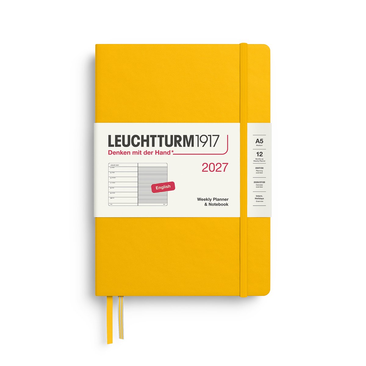 Leuchtturm1917 - 2027 Weekly Planner & Notebook - A5 Medium 15x21cm - sunflower - hardcover