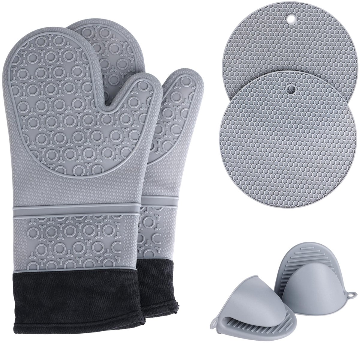 Omgoods - Hittebestendige Ovenhandschoenen - Waterdicht en Antislip - Set van 6
