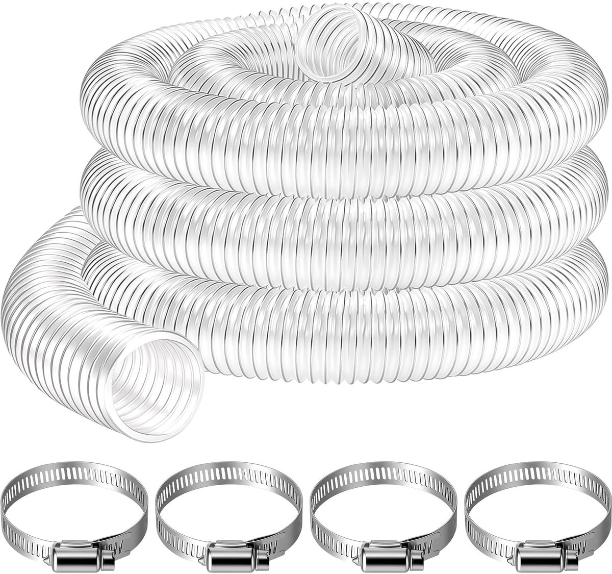 Omgoods - 50 mm Transparante PVC Afzuigslang van 3 m