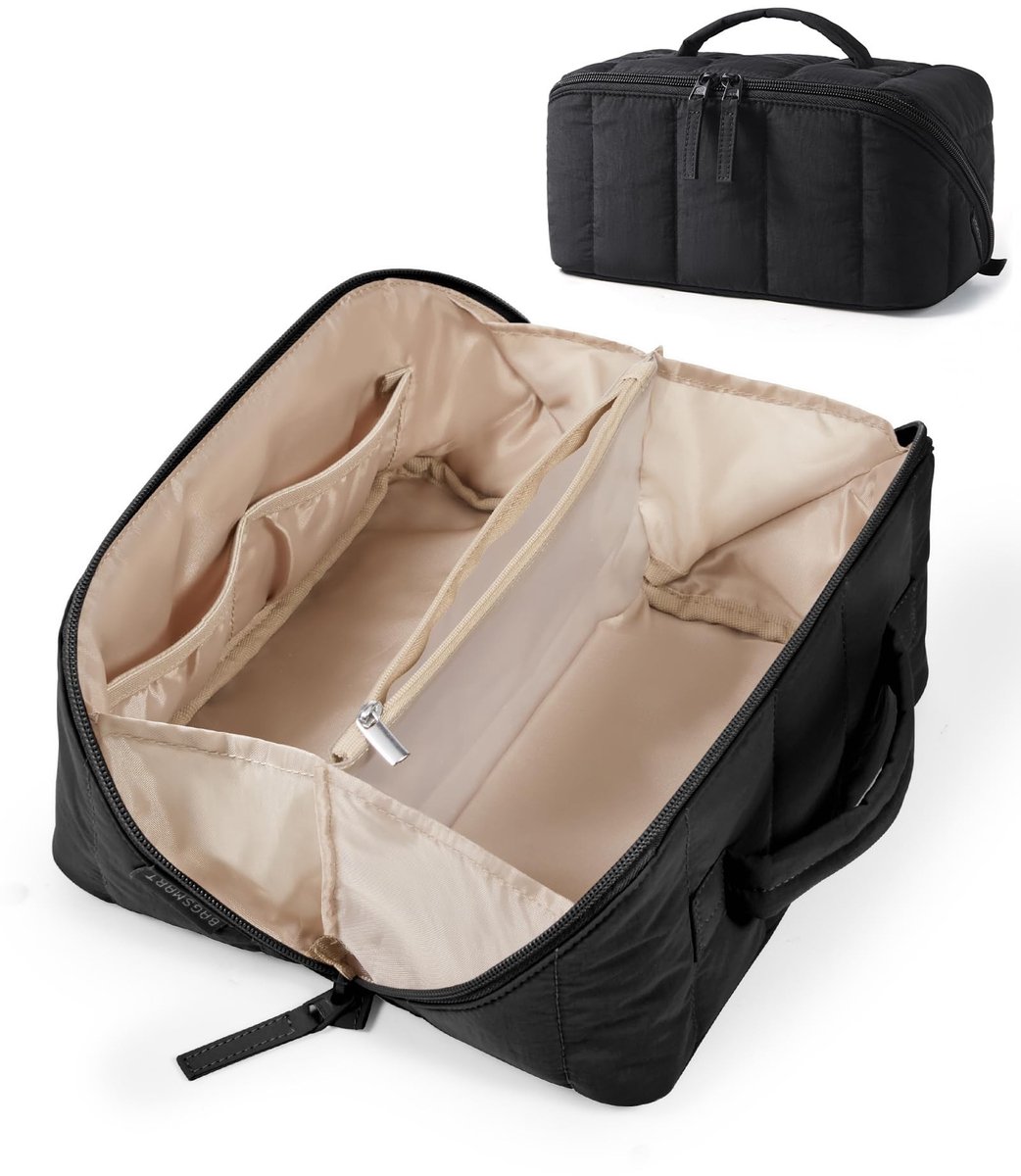 Omgoods - Travel Makeup Bag met Volledige Opening - Zwart
