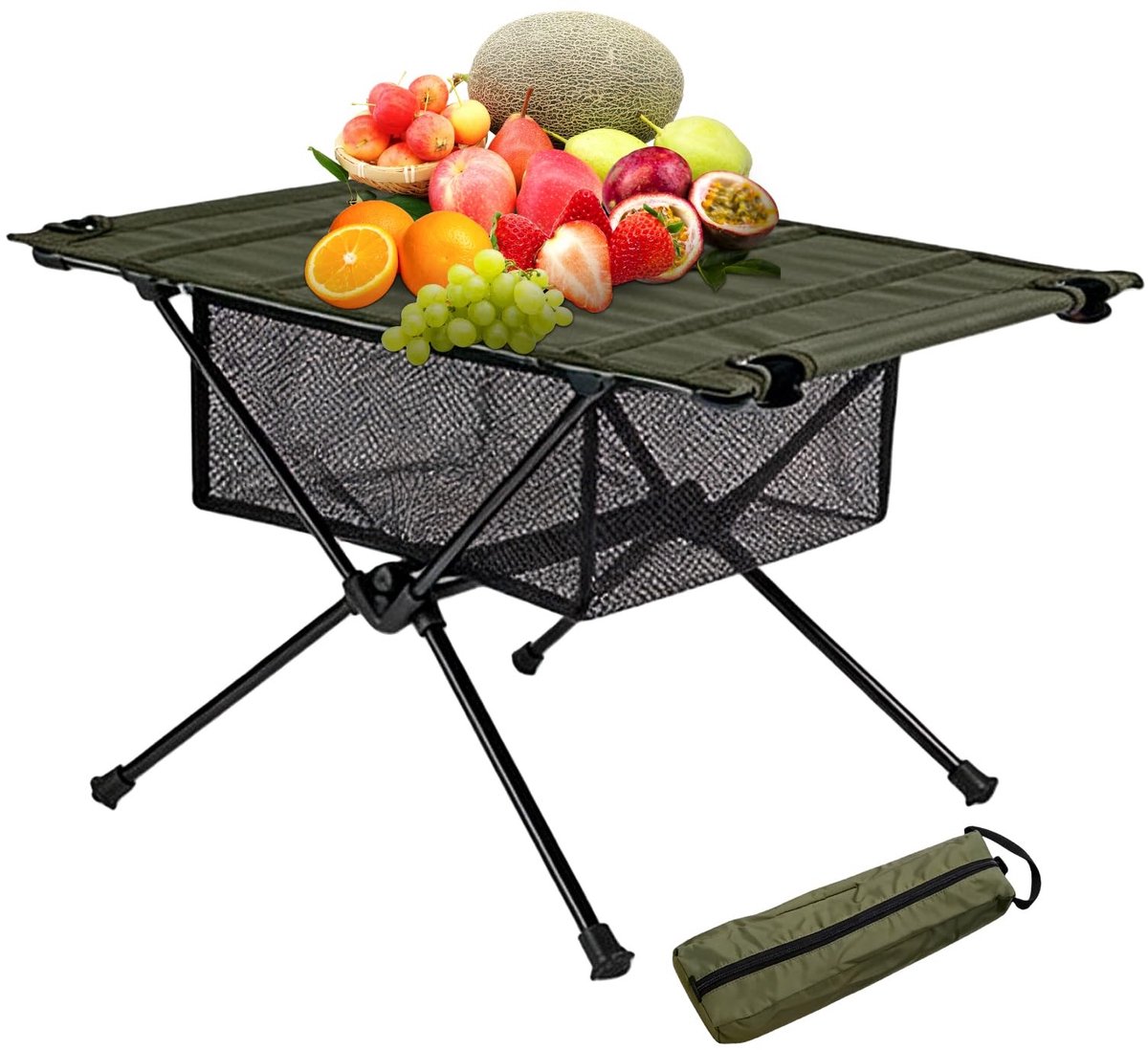 Omgoods - Opvouwbare Campingtafel met Draagtas en Netvak - Ideaal voor Picknicks en Reizen