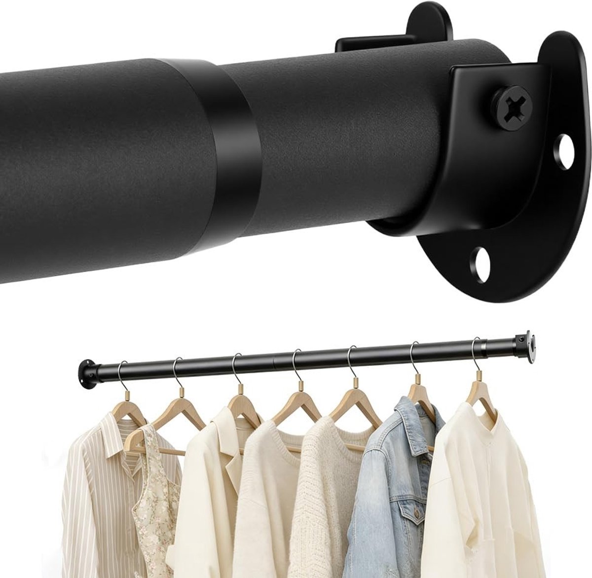 Omgoods - Uitschuifbare Kledingrail voor Kasten, 43 - 177 cm
