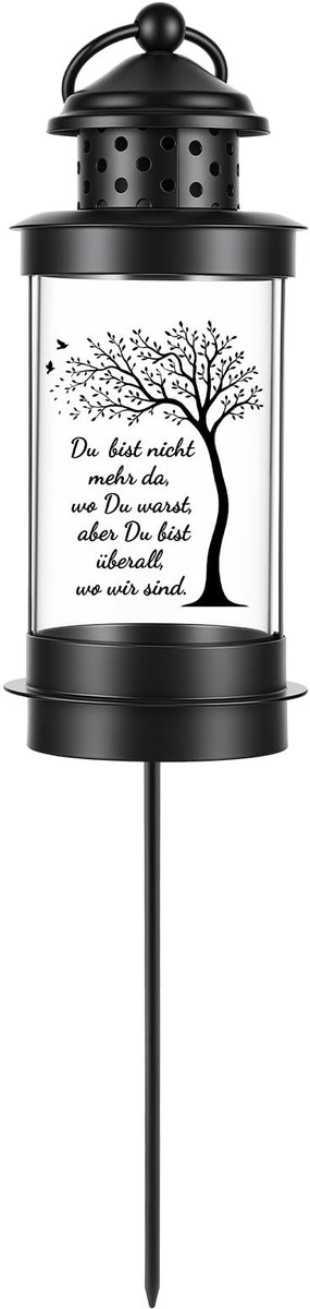 Omgoods - Graflicht met Grondpen en Decoratieve Stickers, Weerbestendig voor Begraafplaatsen