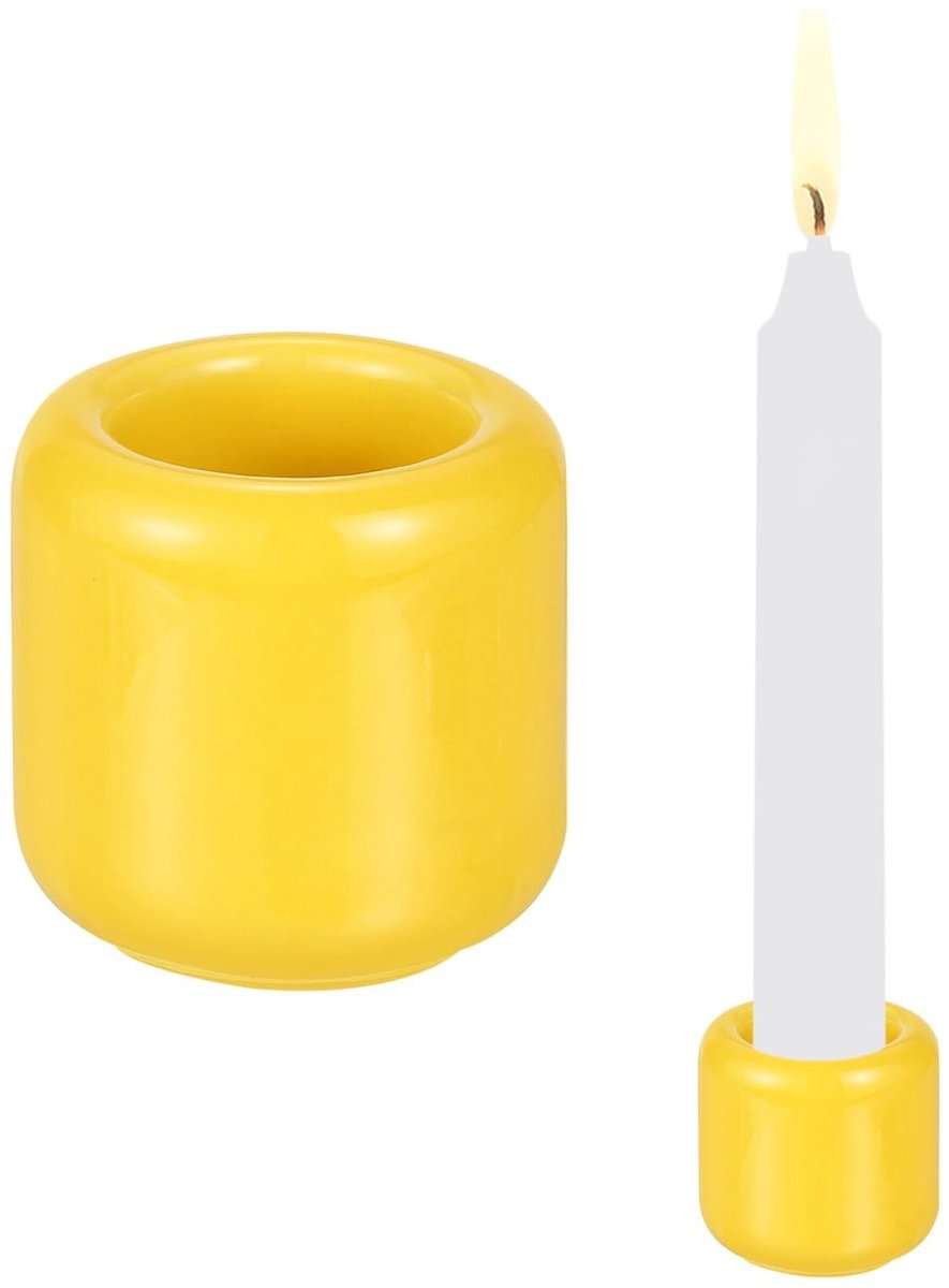 Omgoods - Set van 2 Mini Kaarsenhouders in Geel