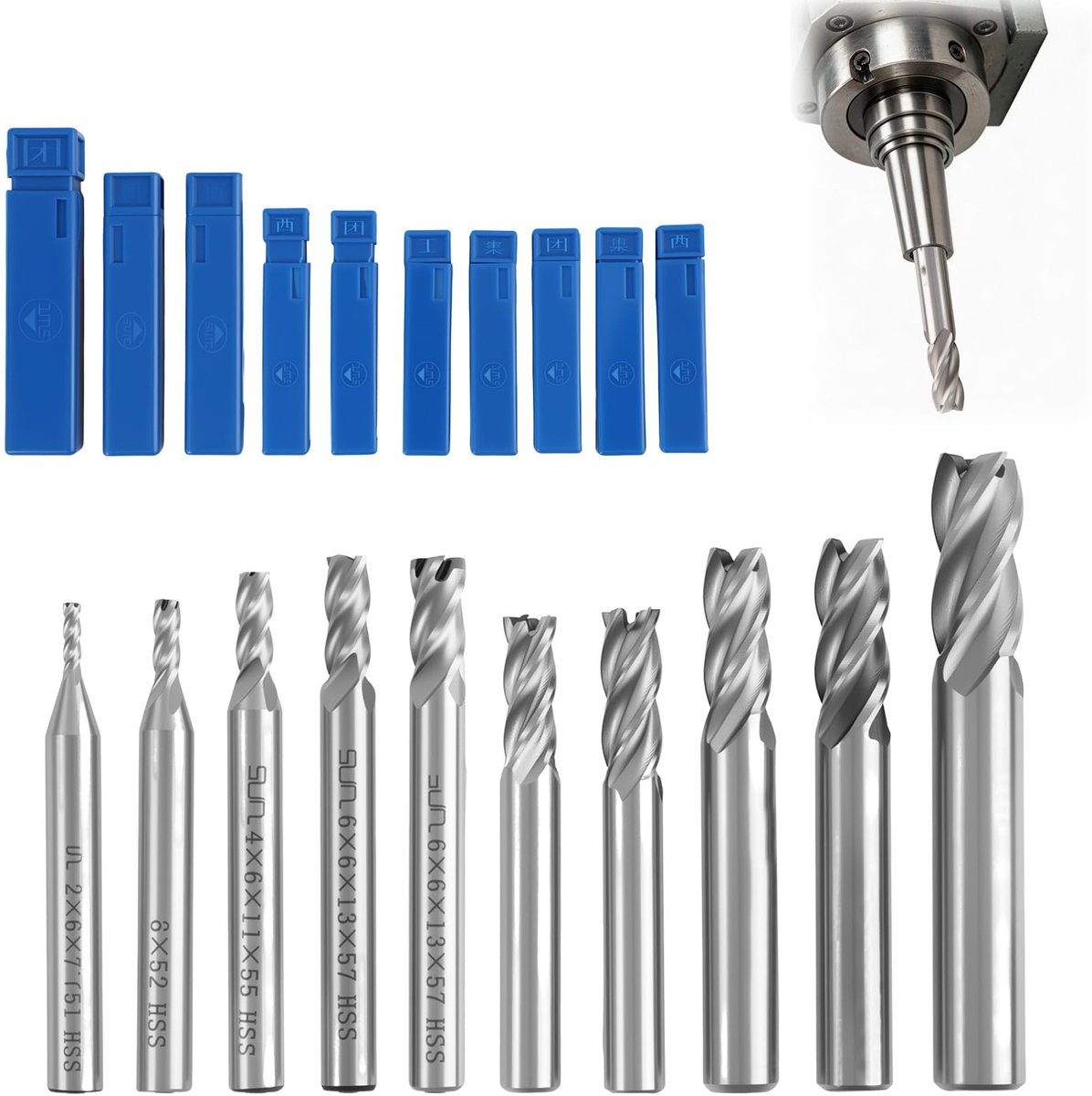 Omgoods - 10-delige HSS CNC Frezenset voor Precisiewerk