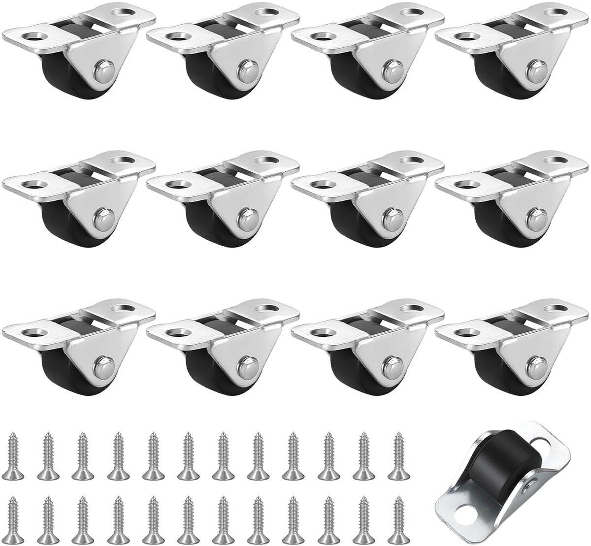 Meubelwielen 12 mm - rubber - stil en streepvrij - ideaal voor laden - ShopVlot