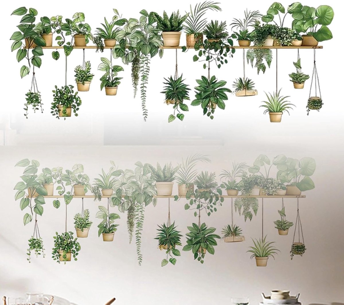 Wall Sticker Kitchen Wall Sticker with Plants Wall Sticker Bedroom Self-Adhesive Wall Sticker Kitchen Waterproof Wall - ShopVlot
