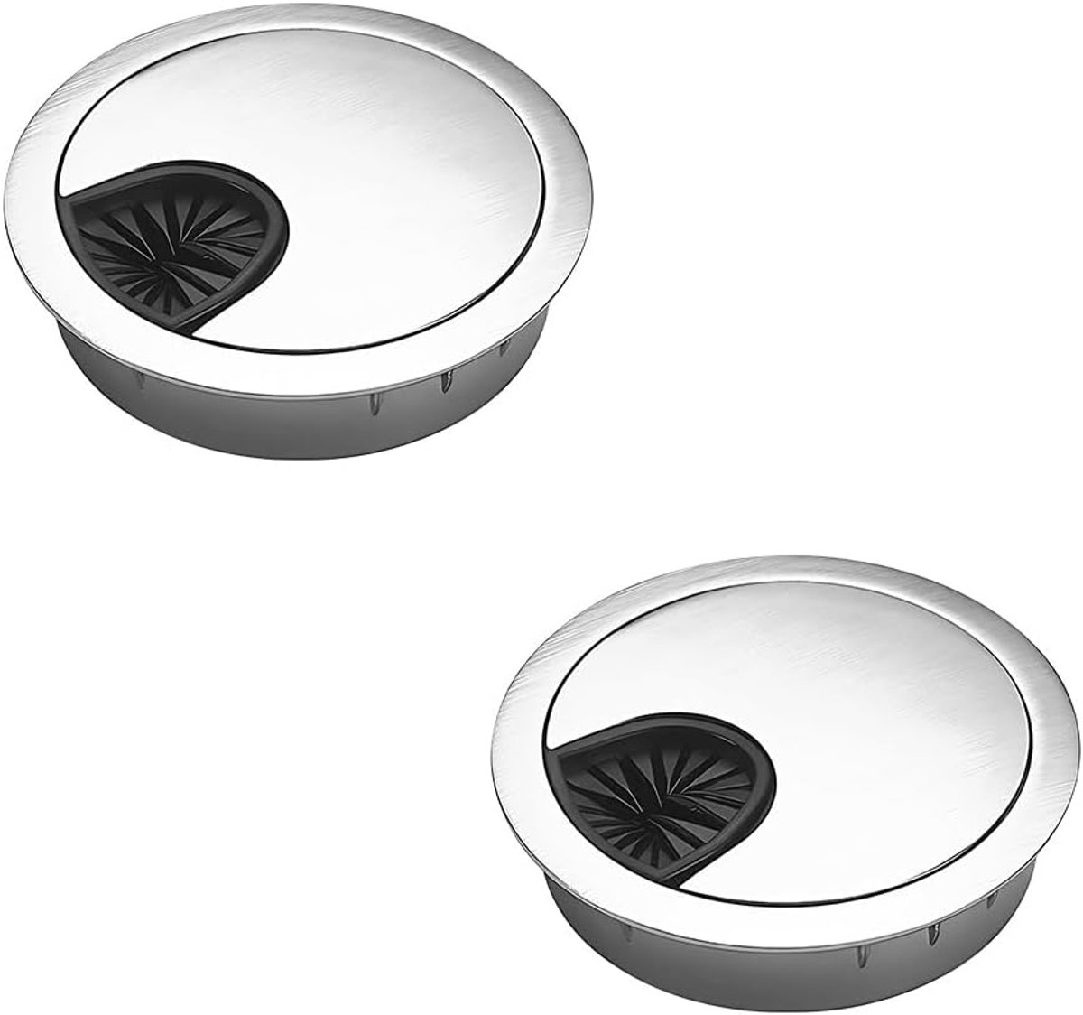 Kabeldoorvoer voor bureau 60mm - Zinklegering - Afneembaar - Voor opgeruimd werkblad - ShopVlot