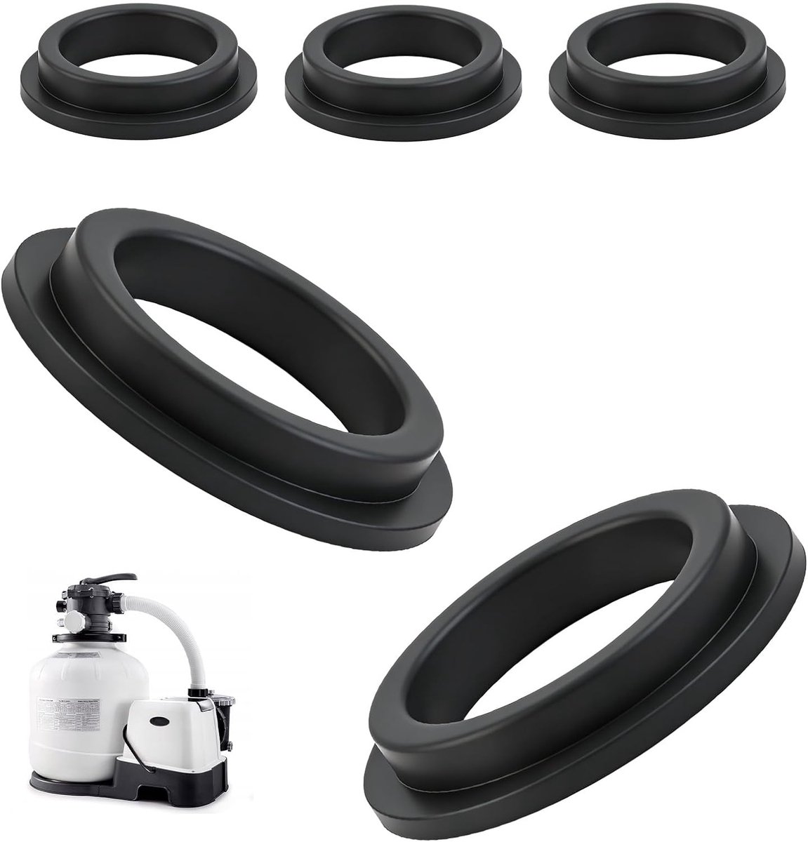 SnelShoppen - 5 Stuks Zwembad O-Ringen, Vervangende Sealing Ringen voor Zandfilterpomp, Rubber Tubes, 38.5 mm Binnenmaat, Voor Zwembadfilter Systemen,