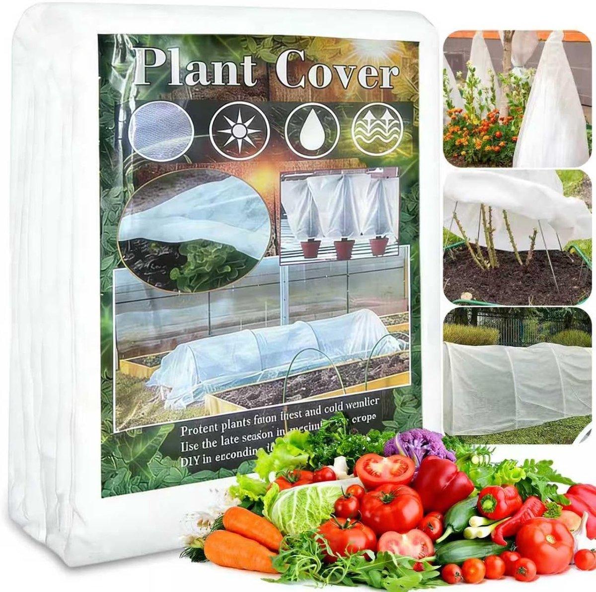 Tuinvlies, tuinbouw, vlies, winterbescherming voor lente en planten, 2 x 10 m - ShopVlot