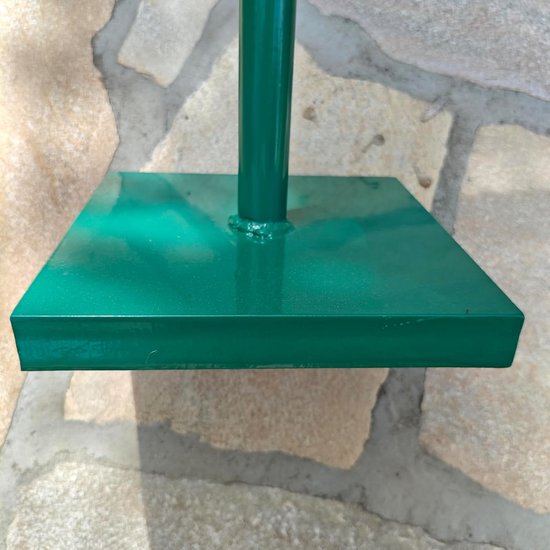 SnelShoppen - Handtamper 20 x 20 cm - Stevige Stalen Grondverdichter 9.3 kg - Groene Gravel Tamper met Ergonomisch T-Handvat (86 cm) voor Tuin, Vloere — afbeelding 2