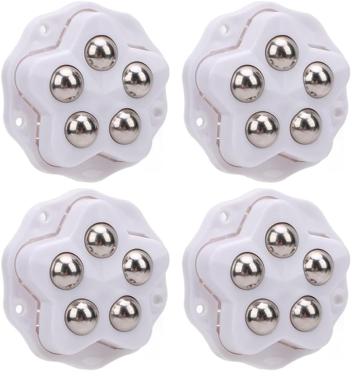 4 pieces furniture castors with 5 balls each, small furniture castors with safety brake, ball castors, heavy load for - ShopVlot