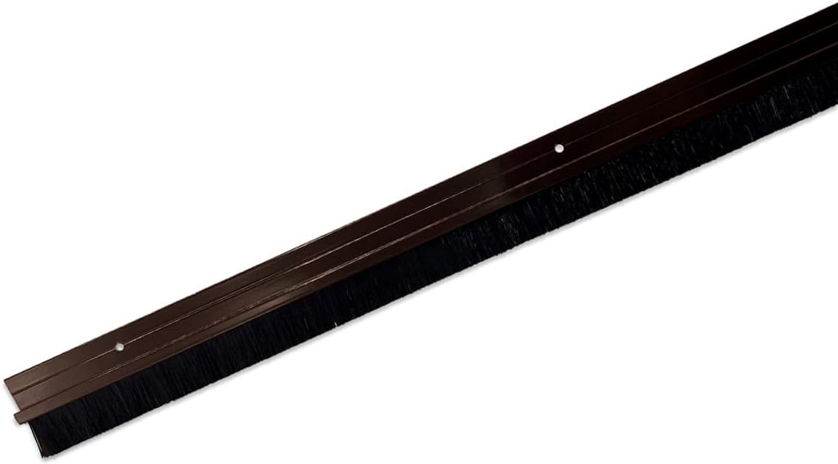 SnelShoppen - Draaiende Deurborstel 100 cm, Bruin, Aluminium Deurafdichting, Lucht- en Geluidsisolatie, Ideaal voor Alle Deuren en Garagedeuren