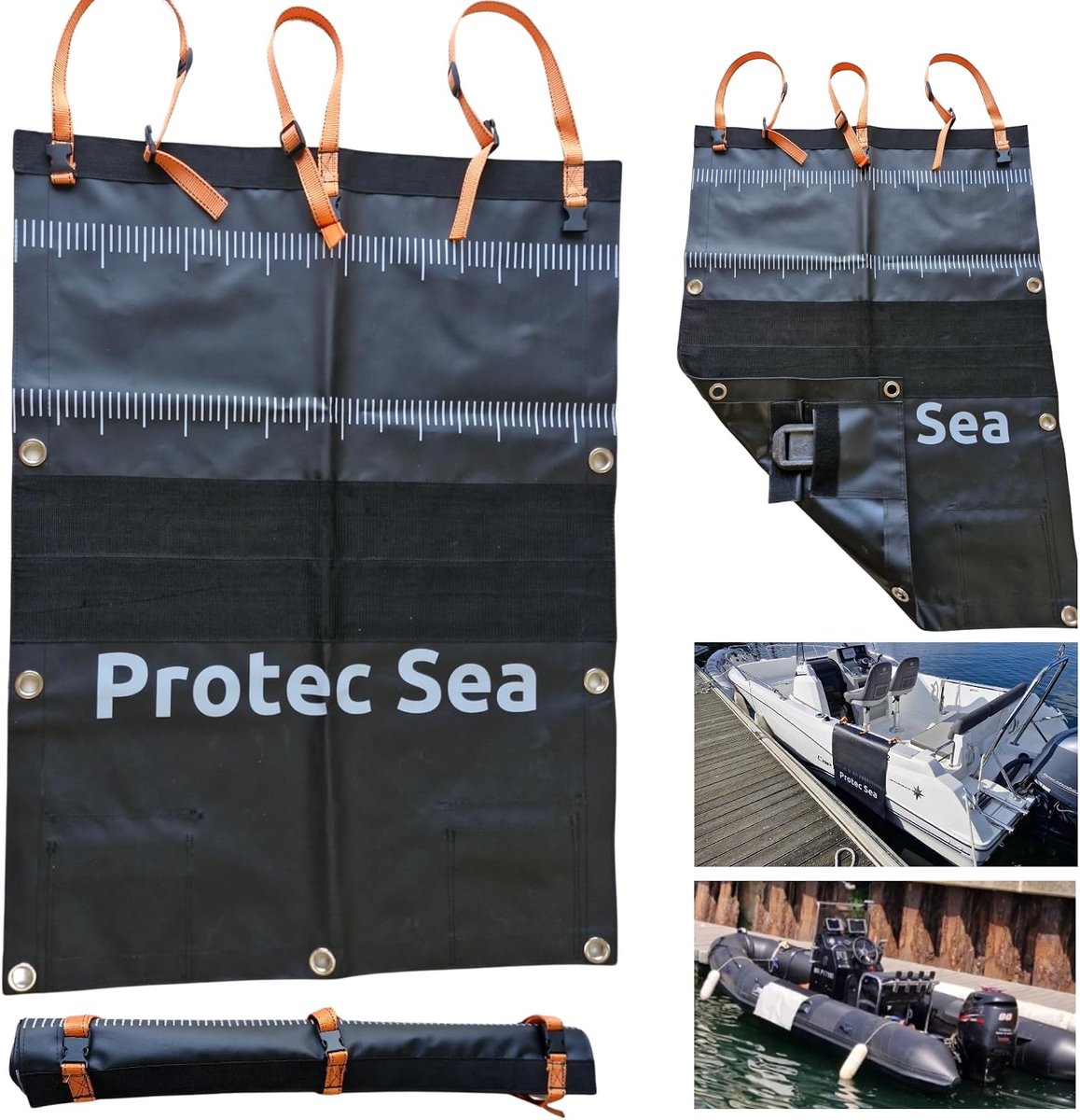 SnelShoppen - Vismat (PVC, Polyester), Bootbescherming, 75 x 100 cm, Zwart, Snijbestendig, Met Meetlat voor Vissen, Ideaal voor Hengelen en Watersport