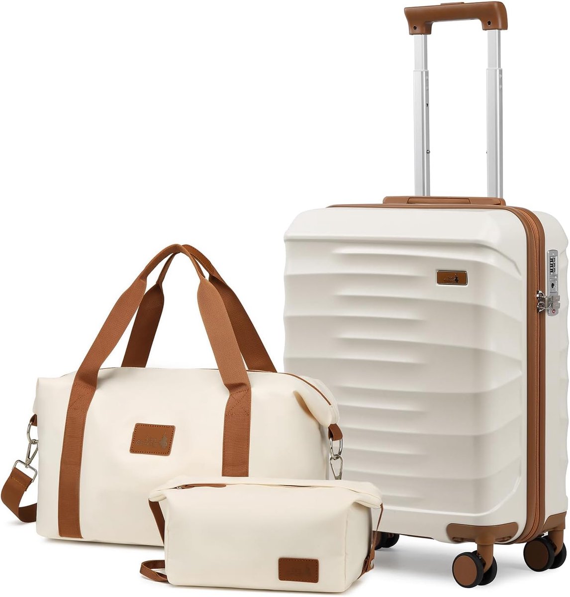 SnelShoppen - Harde Cabin Koffer Set met Wielen 55x40x20cm - Inclusief Reis- en Toilettas van Lichtgewicht Waterdicht ABS Materiaal - Perfect voor Vak