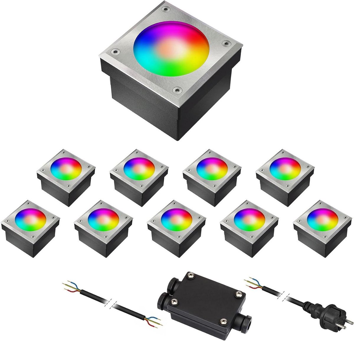 Straatstenen Verlichting - Grondspots Tuin - Pad Verlichten - Beloopbaar 500kg - 10x10x6.7cm - Roestvrij Staal