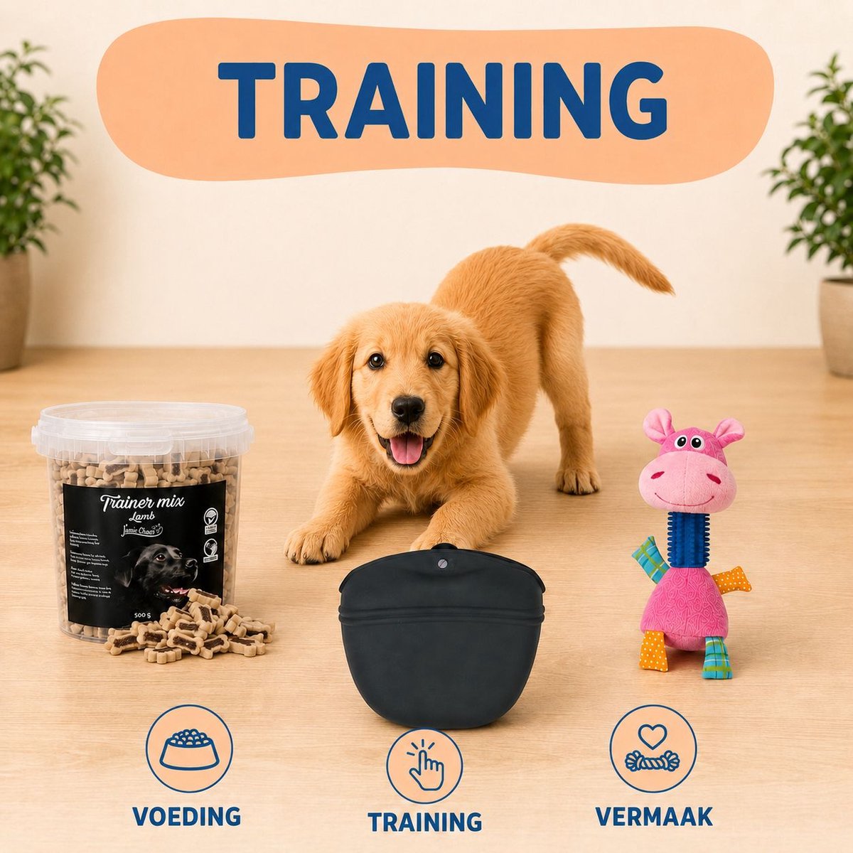 Puppy Pakket Hond met Bench 14-delig – Puppypakket Starterset met Benchkussen, Mandje, Riem en Halsband thumbnail 3