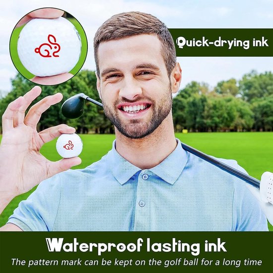 Golfbal Stempelmarker - Balmarker Stempel - Golfspel Verbeteren - Lichtgevoelig Ontwerp - 6 x 3 x 3 cm - Zwart — afbeelding 2