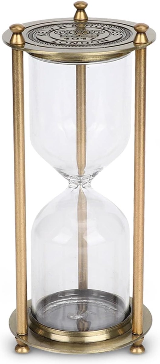 SnelShoppen - Metal Zandloper Klok 15 Minuten, Decoratieve Zandloper met Metaal en Glas, Tijdmeting voor Werk, Ontspanning, Decoratie, Kantoor en Thui