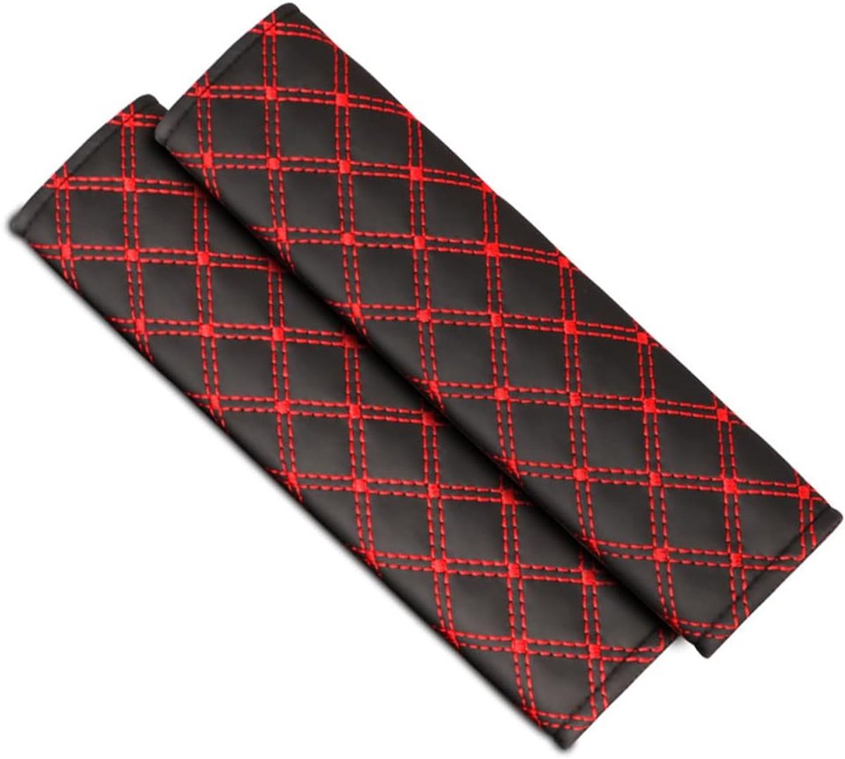 Autogordel kussenset 2 stuks - premium kwaliteit - zwart-rood - comfortabel voor kinderen - ShopVlot
