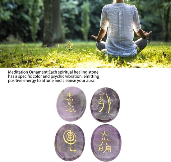 Allecto - Stenen voor Reiki - Chakra Kristallen - Gegraveerde Healing Crystals - Meditatie en Spirituele Balans - 4 stuks Reiki Symbolen Stenen, Chakra Kristallen, Gegraveerde Healing Crystals voor Meditatie en Spirituele Balans. van allecto — afbeelding 2
