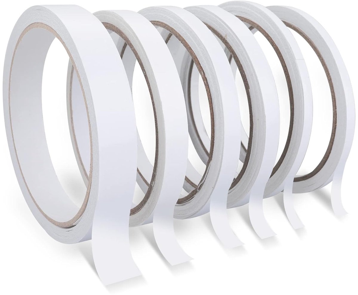 SnelShoppen - 6 Rollen Dubbelzijdige Tape voor Creativiteit, Multi-Maat Scrapbooking Tape, Dubbelzijdige Plakband voor Kaarten Maken, Kunst en Knutsel
