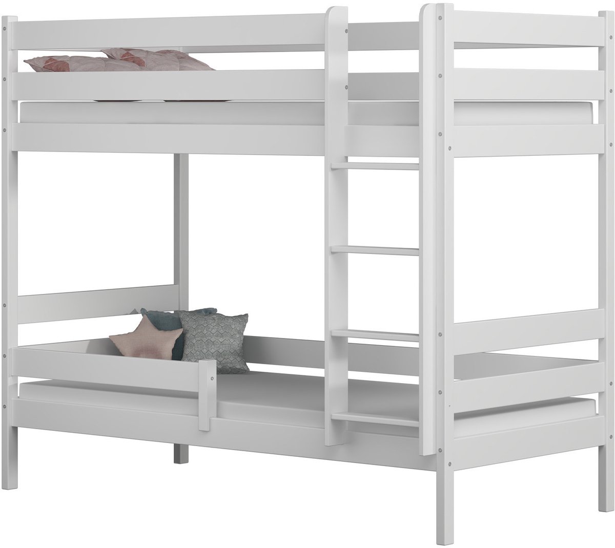 Need Sleep - Kinder stapelbed 80x190 - Massief grenenhout - Met ladder en uitvalbeveiliging - FSC - Wit
