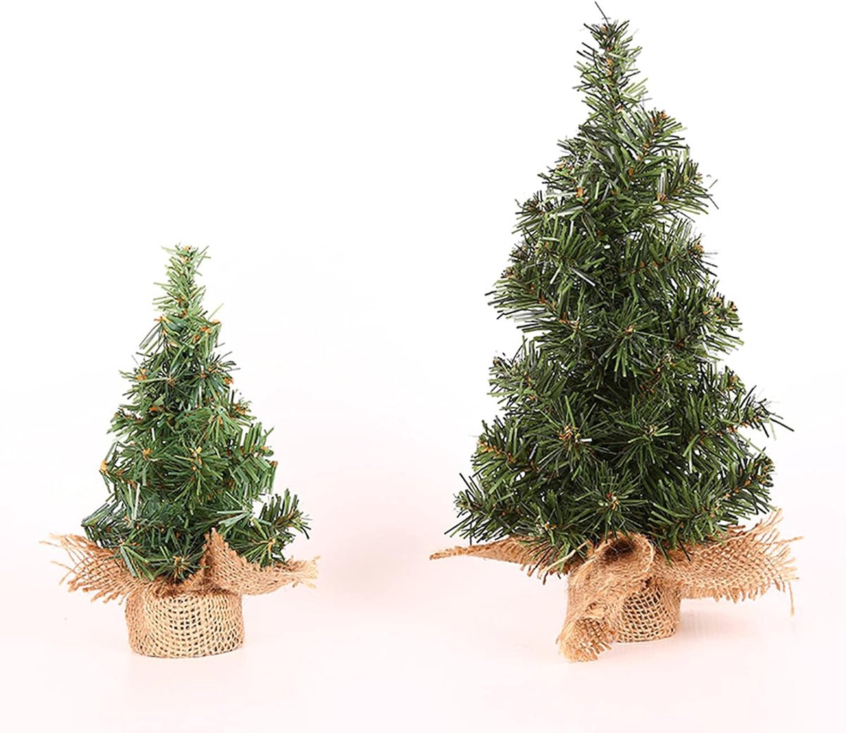 Pack of 2 Mini Artificial Christmas Tree Multifunctional for Home Decoration PVC 20 cm 30 cm - ShopVlot