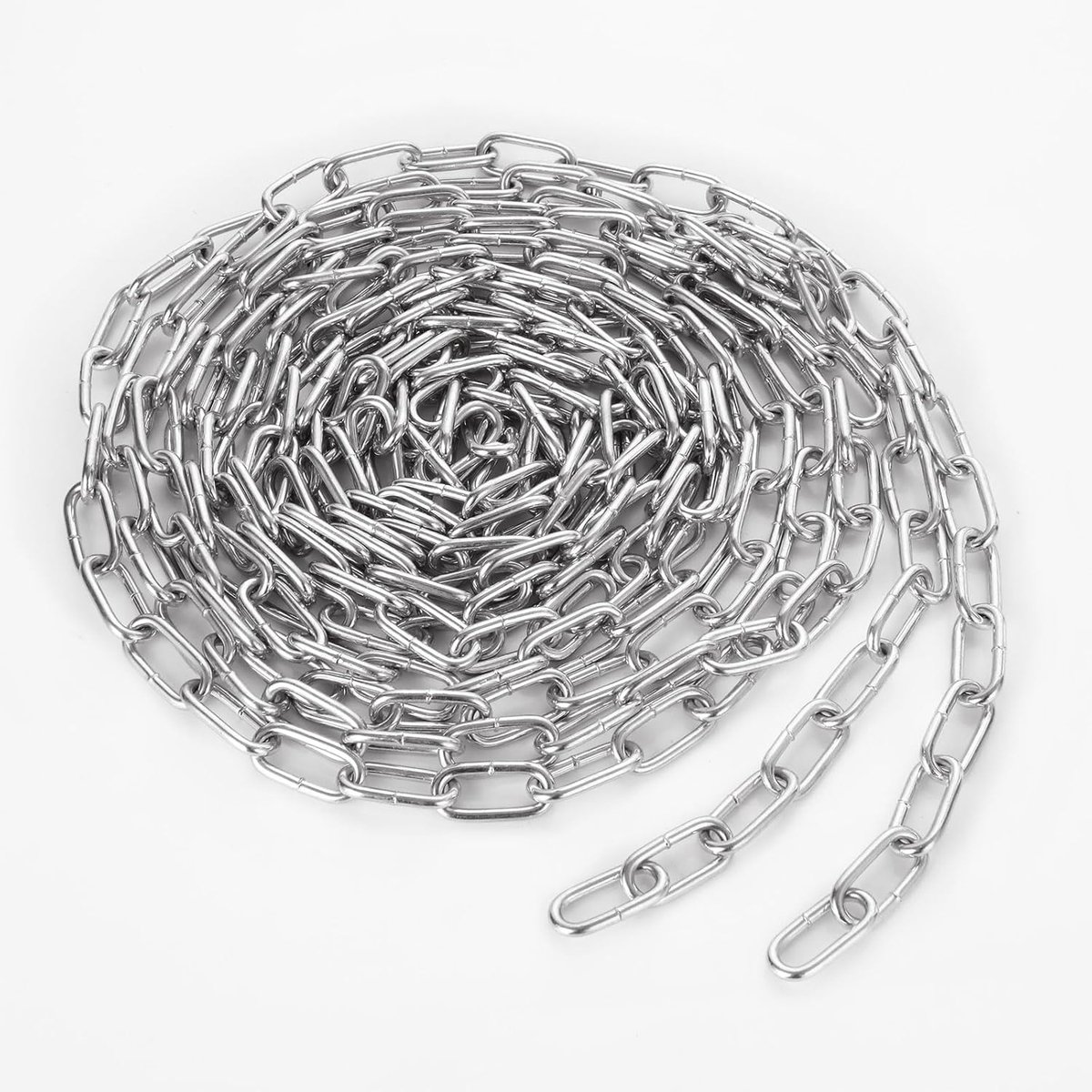 SnelShoppen - 10 m Sterke Gelaste Kettinglinks voor Hekken, Dogwalking, Drooglijn, 1,5 mm Dikte, Maximaal 15 kg, Duurzaam en Veelzijdig