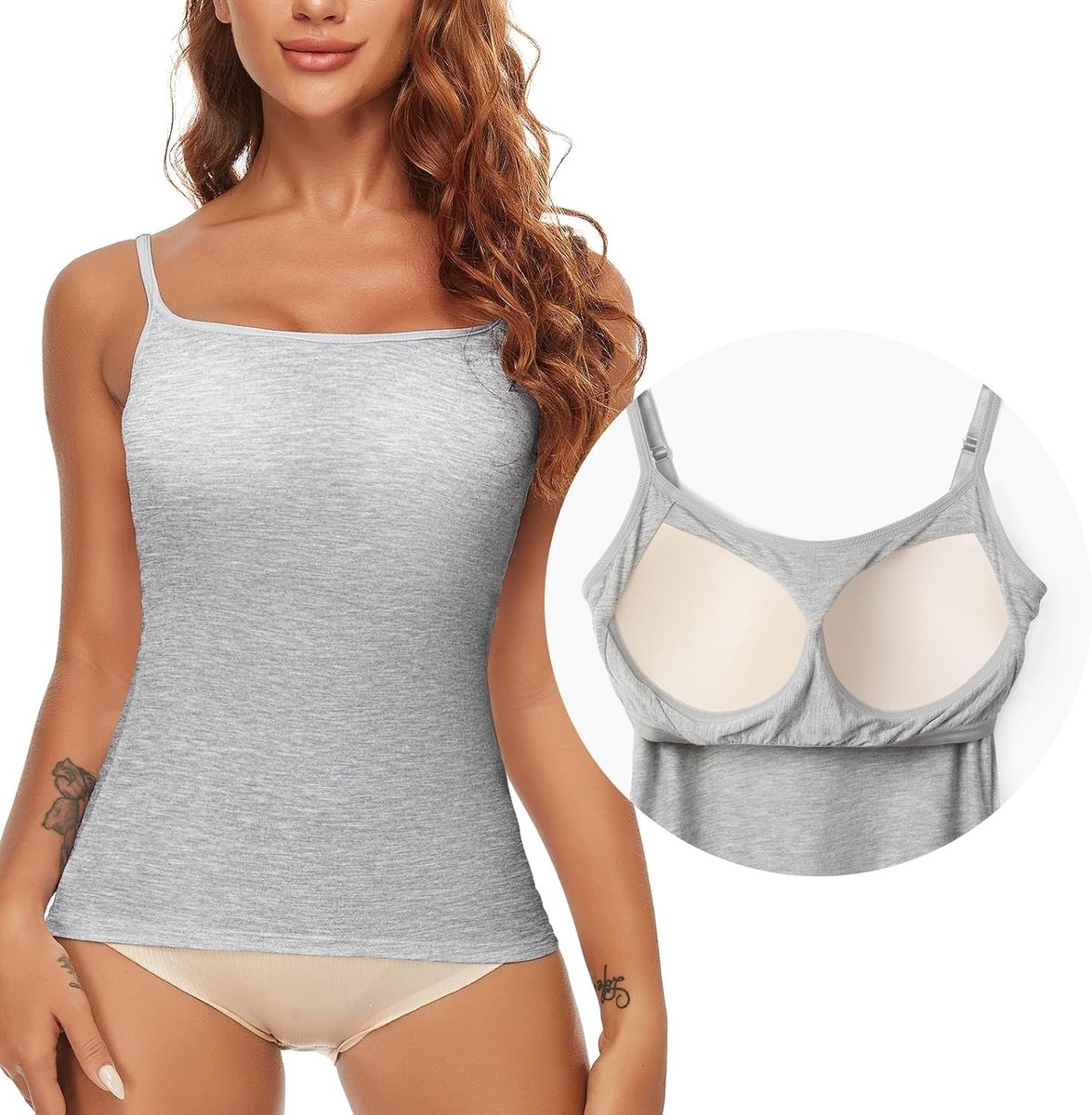 Dames Onderhemd met Verwijderbare Cups, Naadloze Tanktop en Tummy Shapewear voor een Strakke Pasvorm