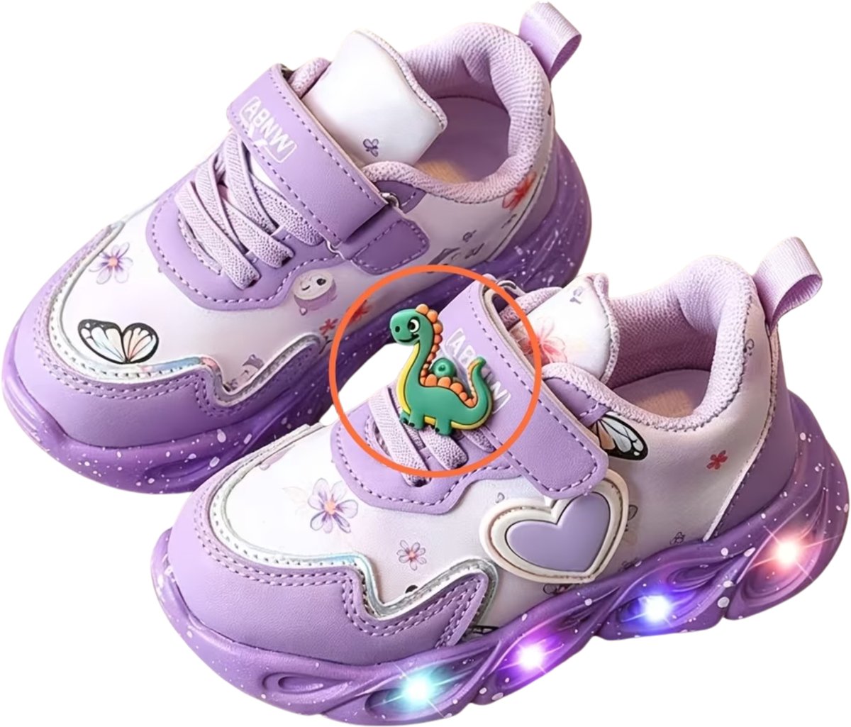 Currero Schoenen Meisjes Met Licht Sneakers Comfortabel Wandelschoenen Casual Kinder Schoenen 26.5 Lichtpaars