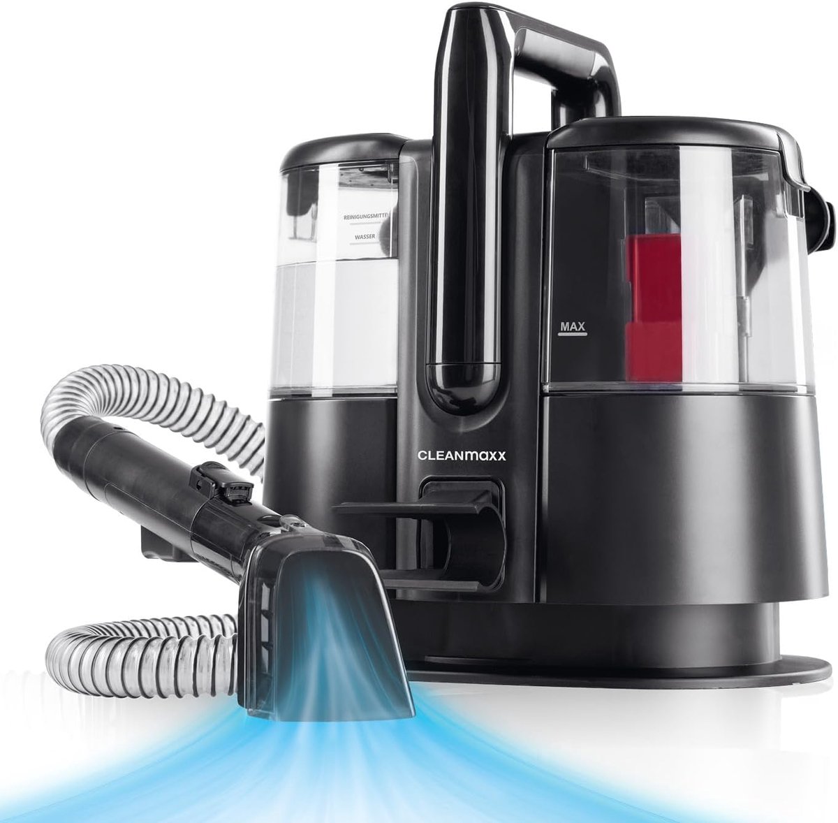 CLEANmaxx Meubel- en tapijtreiniger Pro, 3-in-1: wasstofzuiger, tapijt- en meubelreiniger, vlekreiniger voor natte reiniging, natte stofzuiger voor kussens, matrassen, tapijten en auto